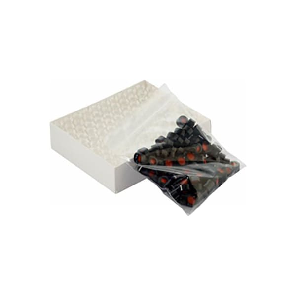 Cp Lab Safety. Wheaton 12X32 Clear Borosilicate Glass Vials, Black Cap, PTFE Liner, Case of 100 W225150-0601 - main